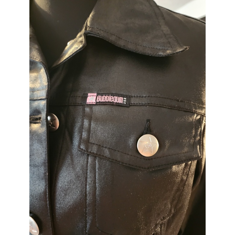 Bubblegum American Flavor‎ USA  Vintage Black Button Up Stretch Womens Small - Picture 5 of 9